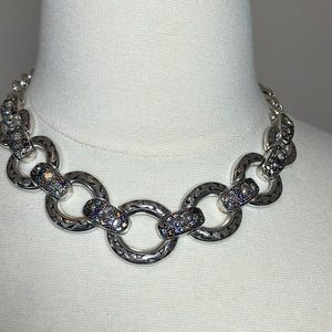 Brighton bold pave link silver tone 22" necklace